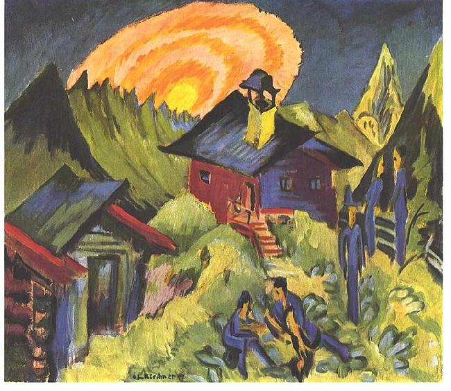 Ernst Ludwig Kirchner Moon rising at the Staffelalp Germany oil painting art